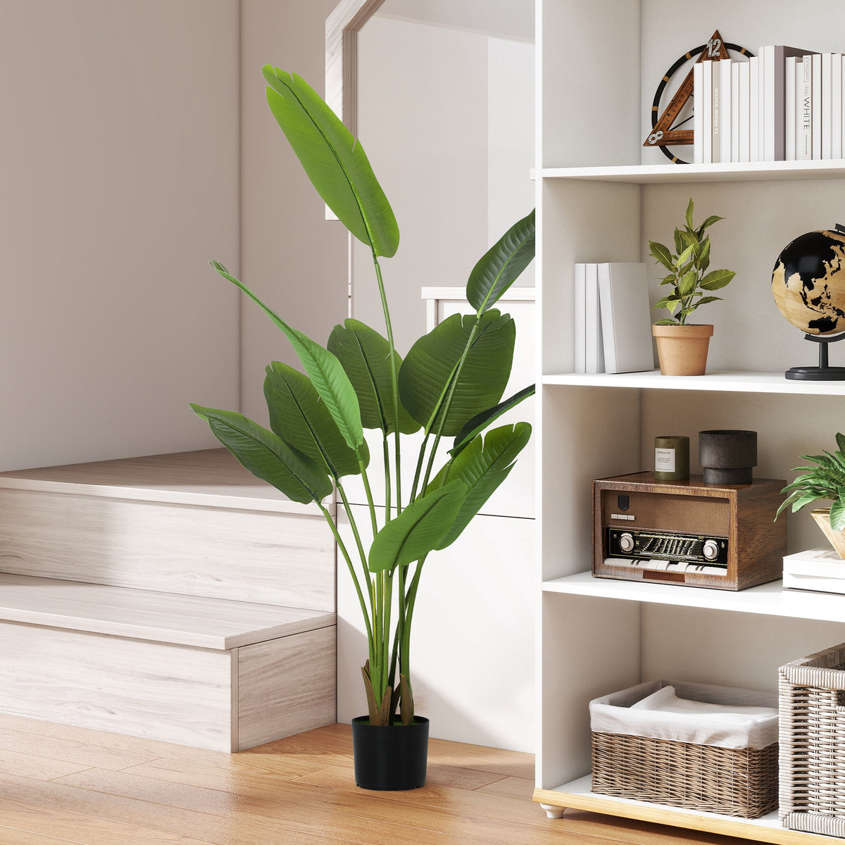 Oiseau de paradis artificiel 160 cm — pot lesté
