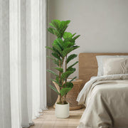 Ficus artificiel figuier lyre 120 cm, tronc en bois massif, pot inclus, intérieur-5