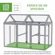 Enclos poulailler en bois, 1,18 m², gris-7