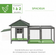 Poulailler cottage multi-équipement en bois, 196x76x97cm-9