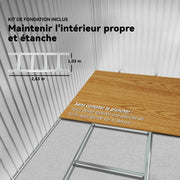 Abri de Jardin 4,9 m² cabane de jardin armoire de jardin Porte coulissante ventilations tôle Acier Jaune-5