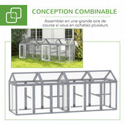 Enclos poulailler en bois, 1,18 m², gris-4