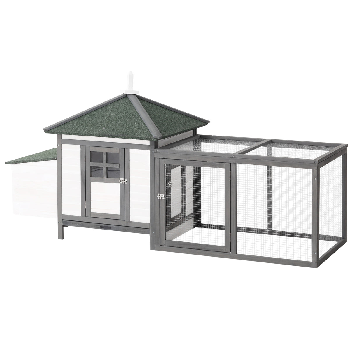 Poulailler cottage multi-équipement en bois, 196x76x97cm-8
