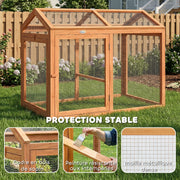 Enclos poulailler en bois modulable, 104 x 70,5 x 84 cm, orange-8