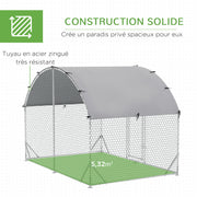 Tunnel poulailler en acier, toit anti-UV 5,32 m²-6