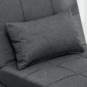 Fauteuil convertible 1 place fauteuil lit avec dossier réglable, siège rembourré et oreiller, gris-8