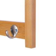 Porte-manteau mural penderie murale étagère 50L x 16l x 17,5H cm 4 patères kit fixation fourni bambou naturel-8