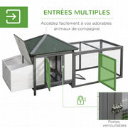 Poulailler cottage multi-équipement en bois, 196x76x97cm-1