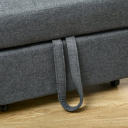 Fauteuil convertible 1 place fauteuil lit avec dossier réglable, siège rembourré et oreiller, gris-6