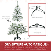 Sapin de Noël Artificiel enneigé 120H cm 200 Branches épines Imitation Nordmann Grand réalisme-5