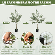 Olivier artificiel 120 cm plante artificielle intérieur, fausse plante décoration pour maison, bureau, salon, chambre-5