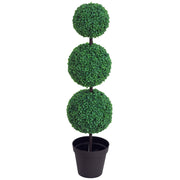 Buis artificiel topiaire 3 boules, Ø30 x 112H cm-0