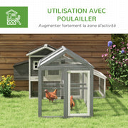 Enclos poulailler en bois, 1,18 m², gris-8