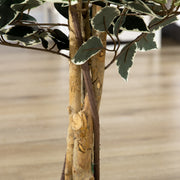 Ficus bonsaï artificiel 130 cm, tronc liane, pot lichen-1