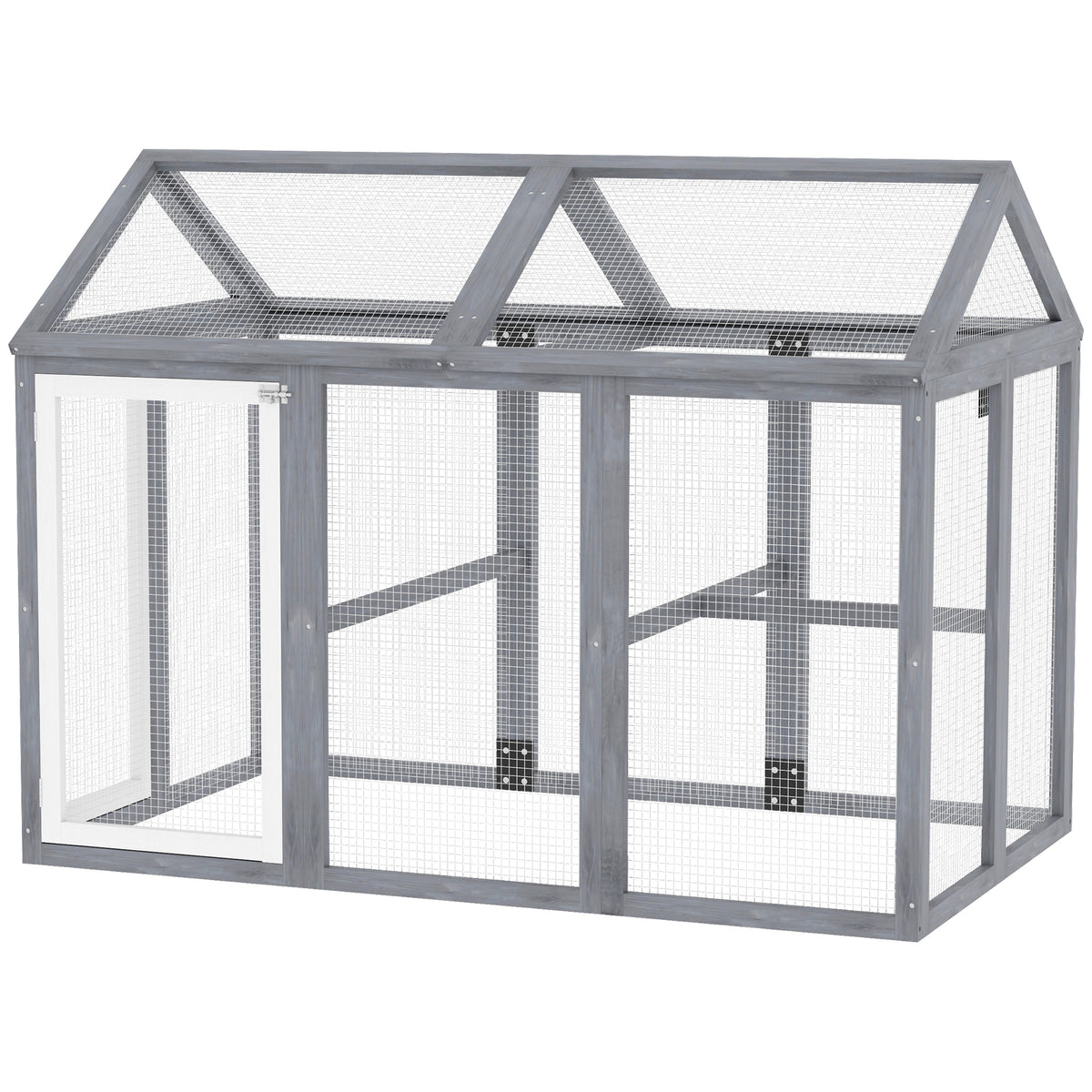 Enclos poulailler en bois, 1,18 m², gris-6