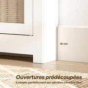 Cache-radiateur placard rabattable rotin-4