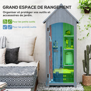 Armoire de jardin en bois Abri de jardin Armoire à outils Cabane en bois Toit bitumé Gris 77,5 x 54,2 x 179,5 cm-4