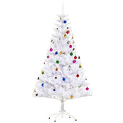 Sapin Arbre de Noël Artificiel Blanc 150 cm 680 Branches avec Nombreux Accessoires variés-0
