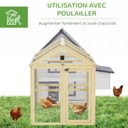 Enclos poulailler en bois, 1,18 m², naturel-2