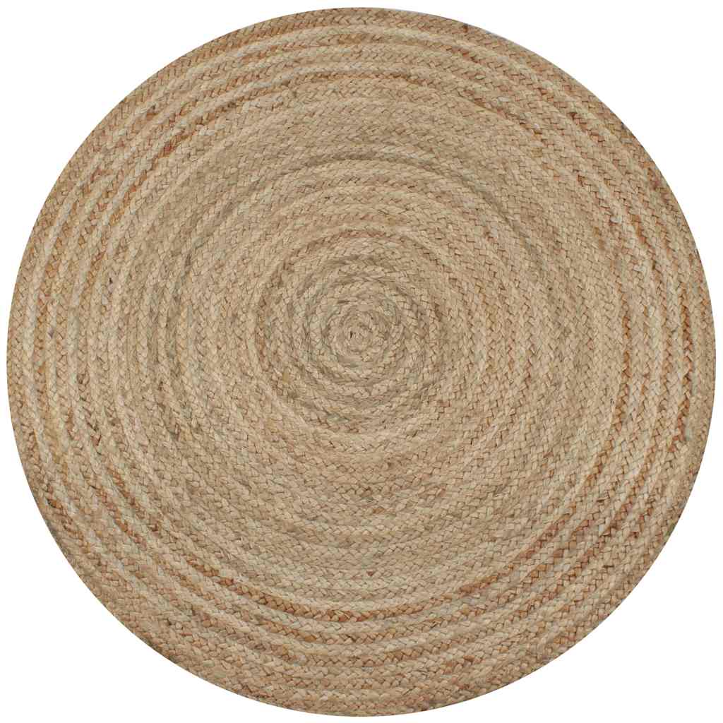 Tapis rond en jute tressé naturel, diamètre 120 cm