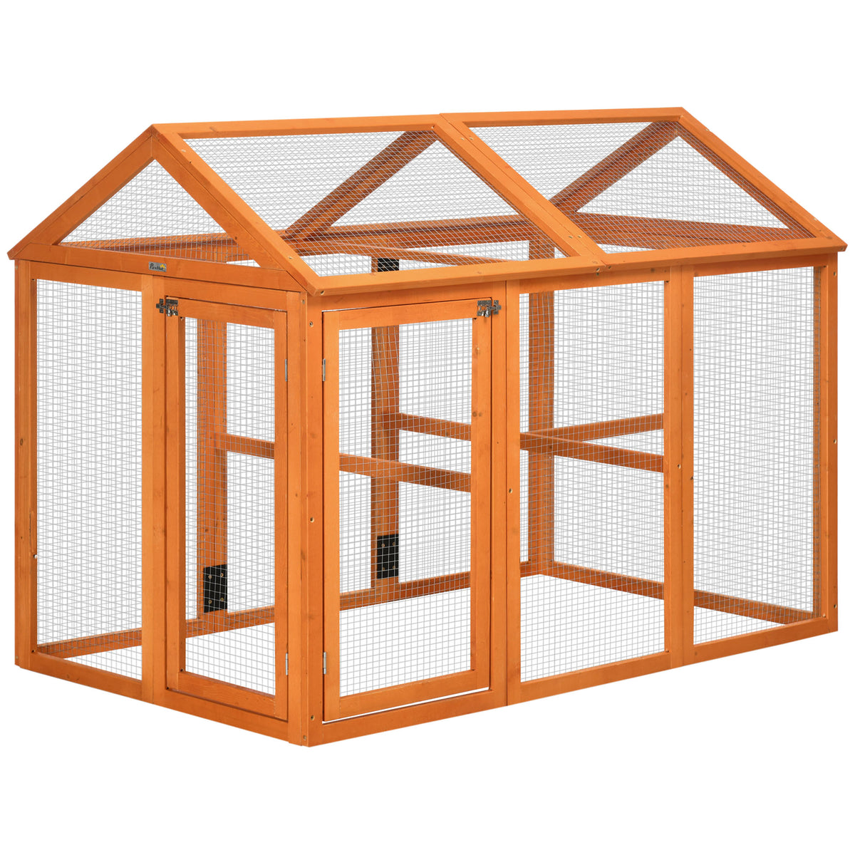 Enclos poulailler en bois, 1,18 m², orange-2