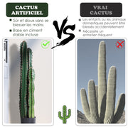 Cactus artificiel grand format 98 cm, coloris vert foncé, épines décoratives, intérieur-7