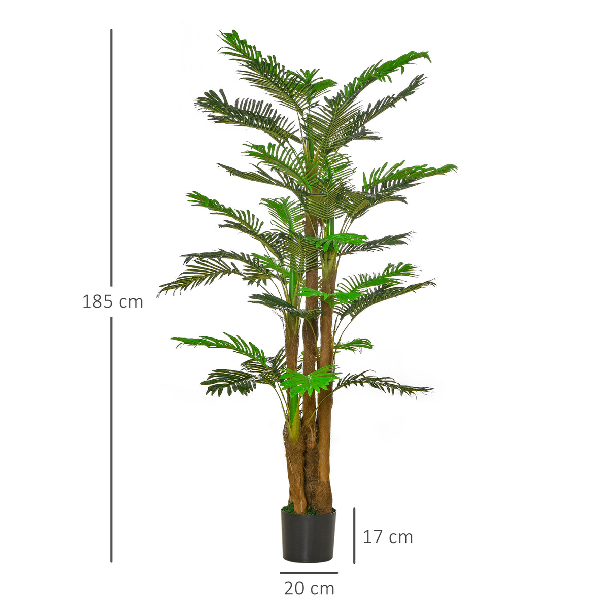 Palmier Artificiel H.1,85 m Arbre Artificiel Tronc Branches Lichen Feuilles Grand réalisme Pot Inclus-2