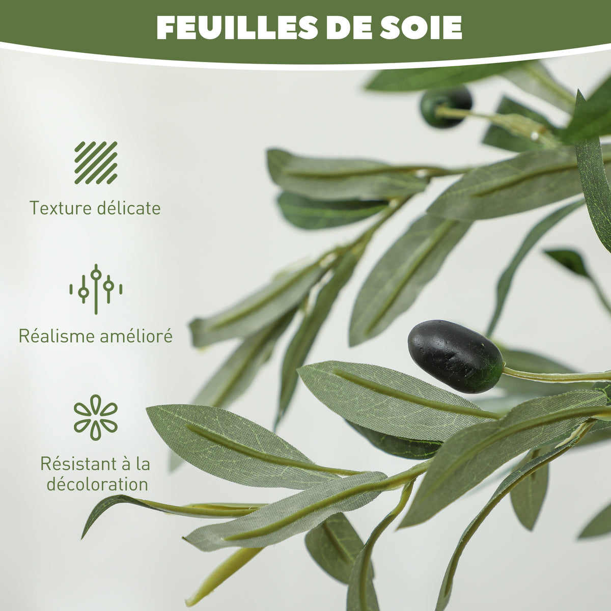 Olivier artificiel 120 cm plante artificielle intérieur, fausse plante décoration pour maison, bureau, salon, chambre-4