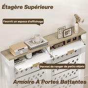 Couvercle de radiateur, cache radiateur avec placard rabattable et étagère supérieur, 108 x 19 x 95,5 cm, blanc-3