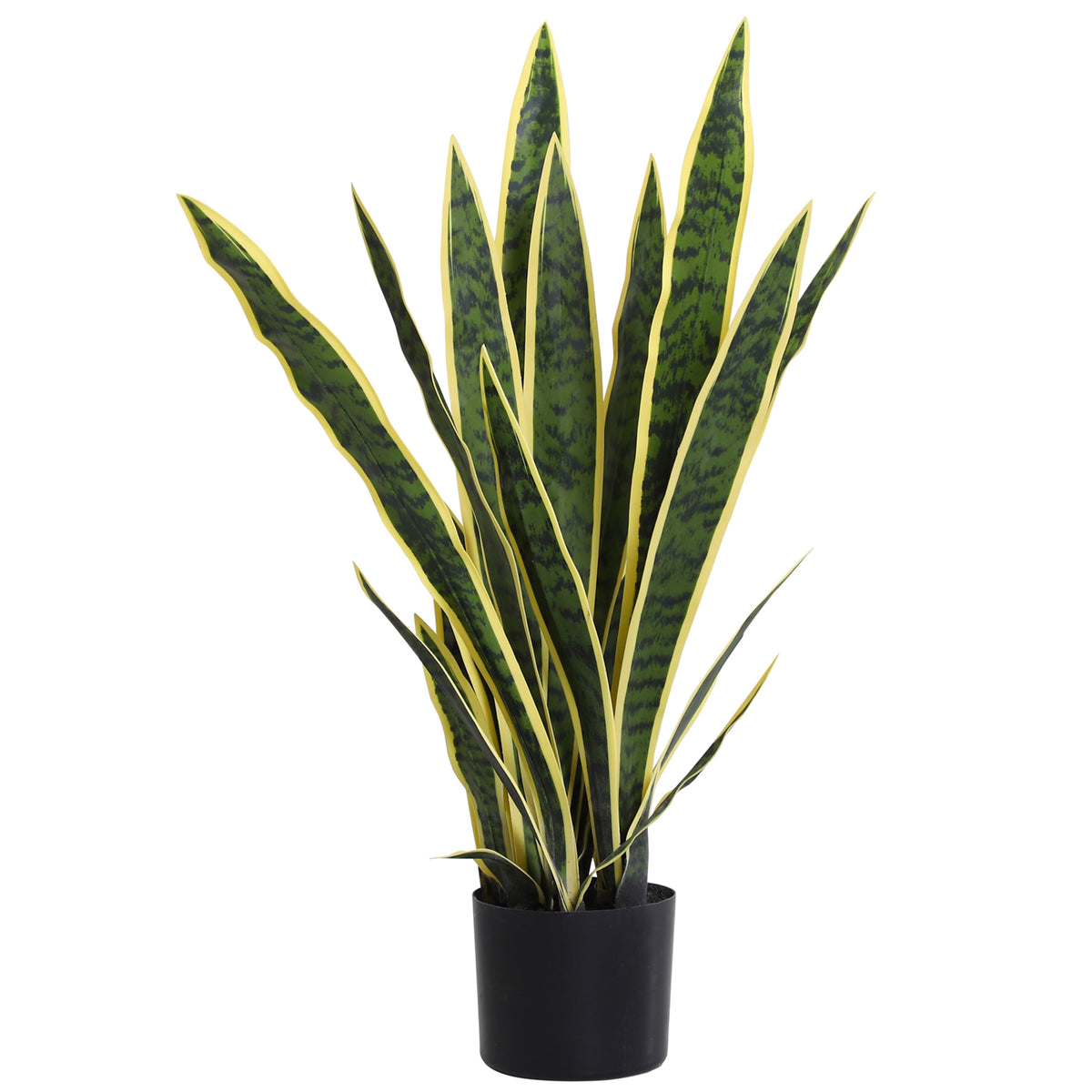 Sansevieria artificielle 77 cm, 21 feuilles, pot noir-7