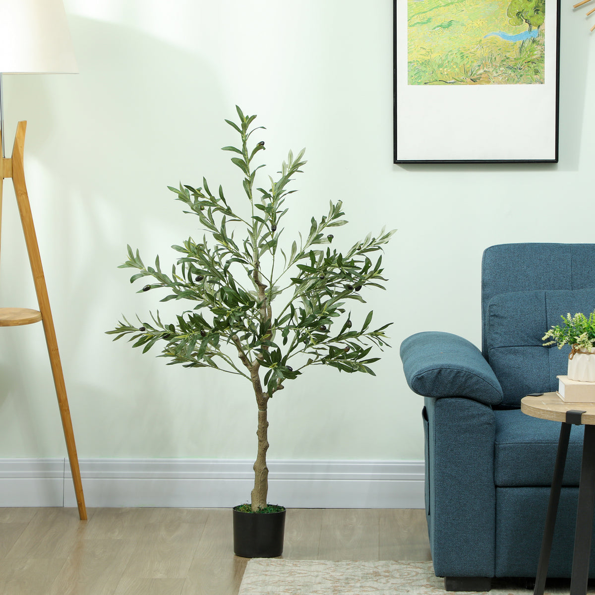 Olivier artificiel 120 cm plante artificielle intérieur, fausse plante décoration pour maison, bureau, salon, chambre-1