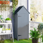 Armoire de jardin en bois Abri de jardin Armoire à outils Cabane en bois Toit bitumé Gris 77,5 x 54,2 x 179,5 cm-7