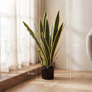 Sansevieria artificielle 77 cm, 21 feuilles, pot noir-8