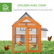 Enclos poulailler en bois, 1,18 m², orange-6
