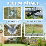 Enclos poulailler en métal, 5,1 m², pour 5 à 8 poules-7