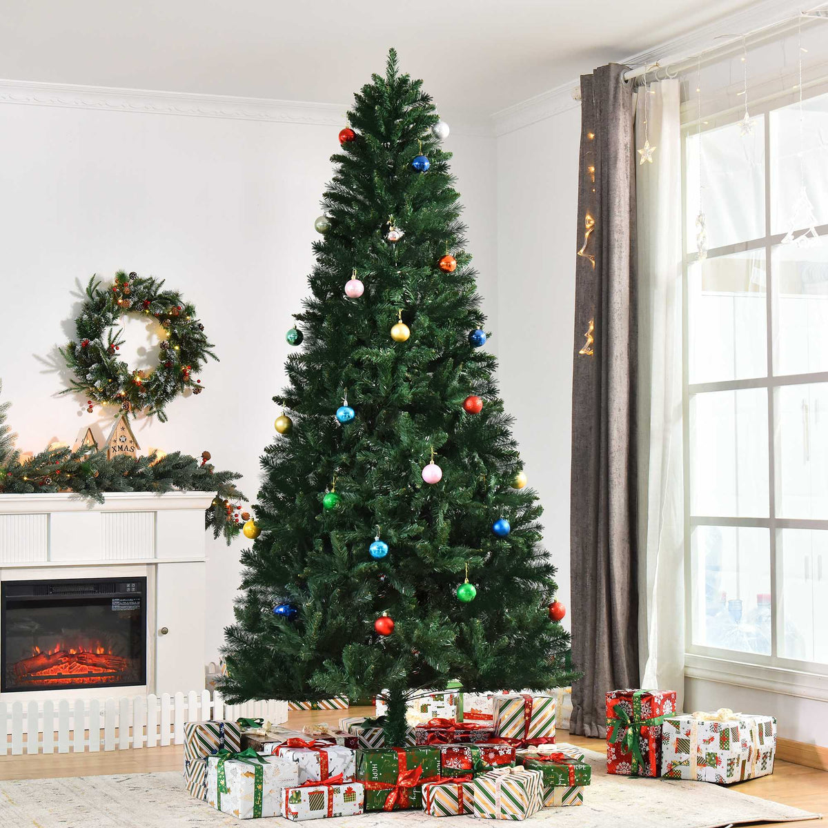 Sapin de Noël Artificiel 240H cm 1499 Branches épines Imitation Nordmann Grand réalisme Vert-1