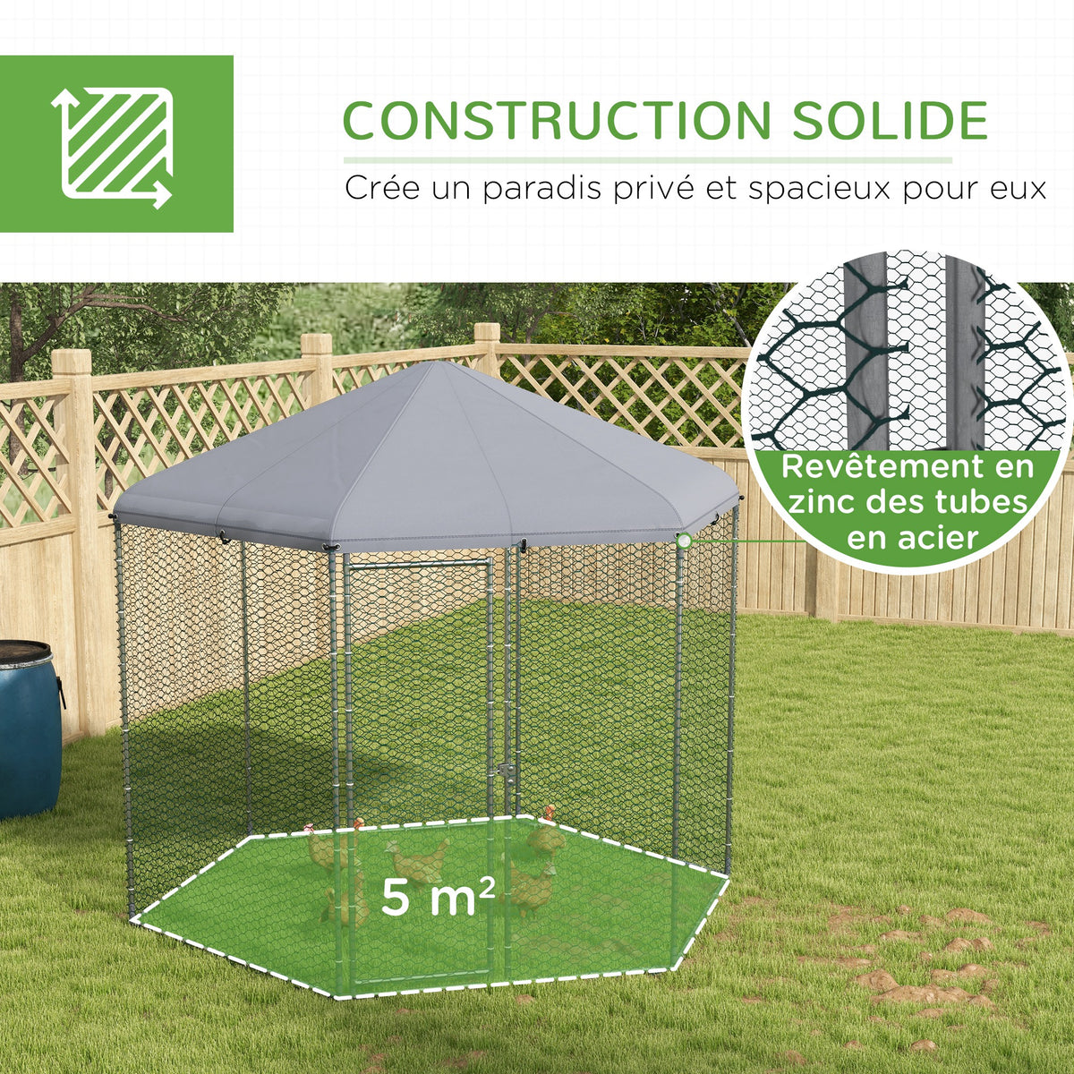 Enclos poulailler couvert, 5 m²-5