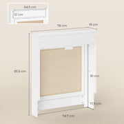 Cache-radiateur placard rabattable rotin-9