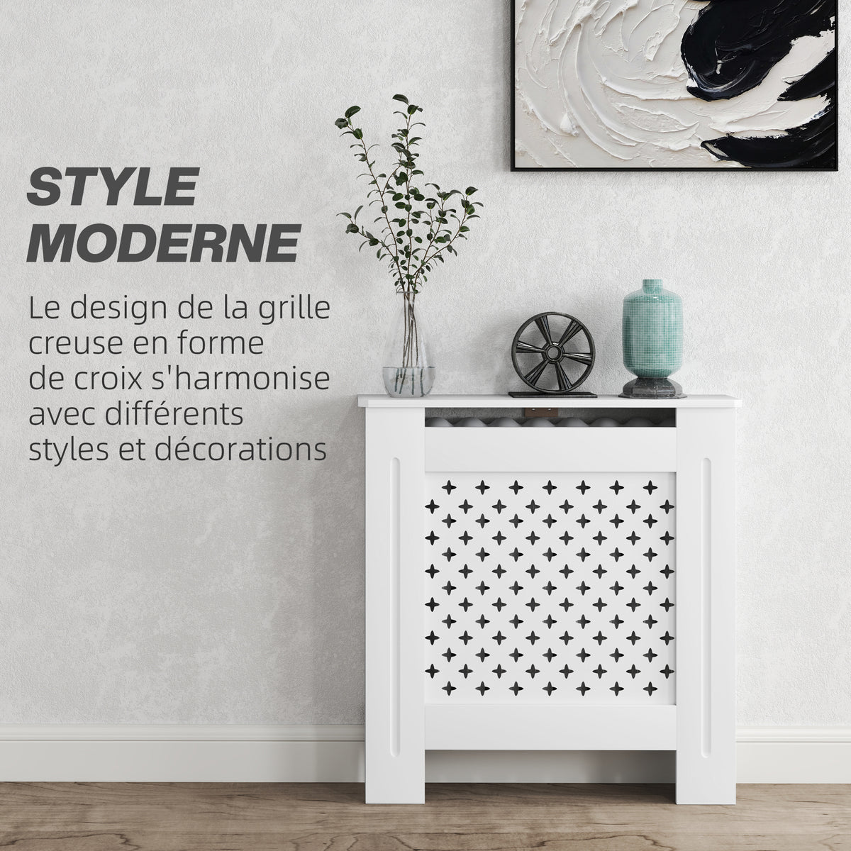 Cache-radiateur grille croisée bois-1