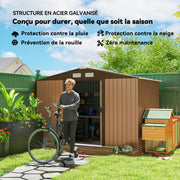 Abri de Jardin 4,9 m² cabane de jardin armoire de jardin Porte coulissante ventilations tôle Acier Jaune-3