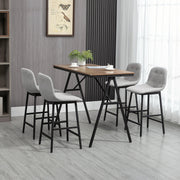 Ensemble table de bar avec tabourets table à manger debout avec 4 chaises rembourrées pieds en acier 120x60x91cm gris-1