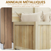 Coffre de rangement jardin en bois 172L avec vérins, pour l'extérieur - 120L x 55l x 45H cm-4