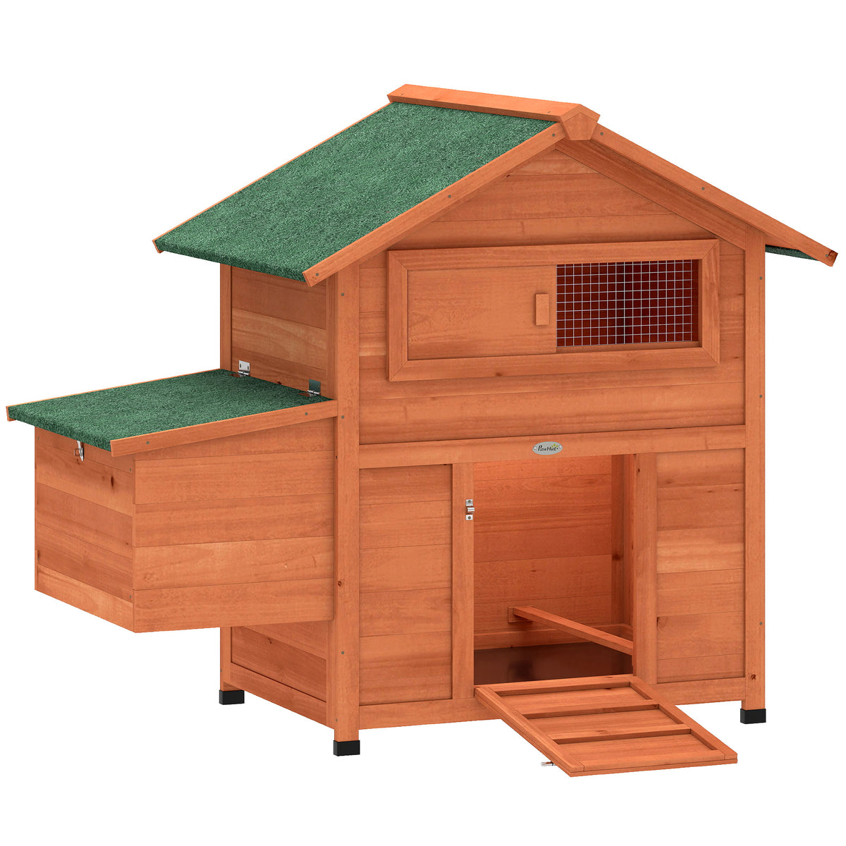 Poulailler avec pondoir et perchoir, 113,5 x 67,5 x 95,5 cm, orange-3