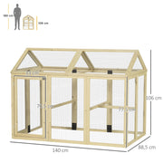 Enclos poulailler en bois, 1,18 m², naturel-9