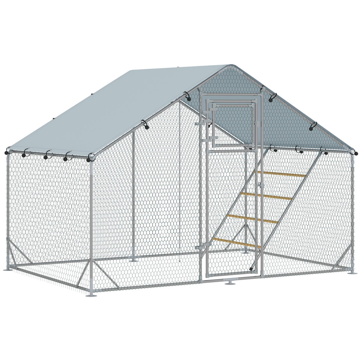 Enclos poulailler, 6 m², perchoir et mangeoire-1