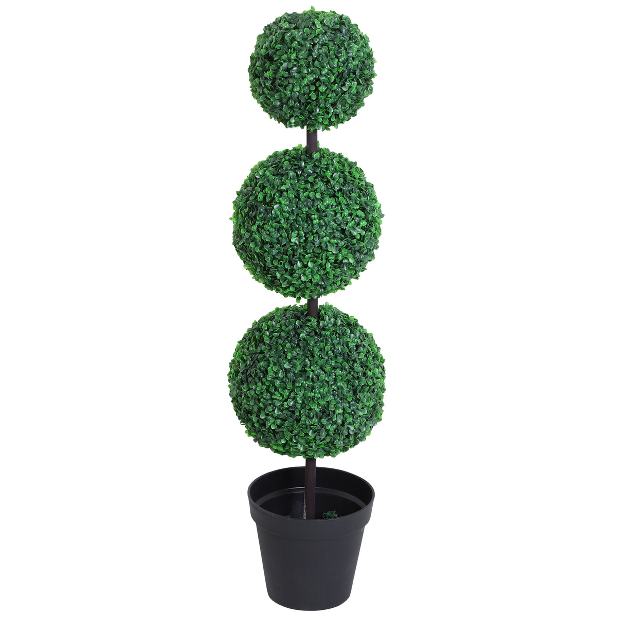 Buis artificiel topiaire 3 boules, Ø30 x 112H cm-4