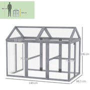 Enclos poulailler en bois, 1,18 m², gris-2