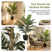 Fougère artificielle 90 cm en pot, branches flexibles, intérieur et extérieur-7