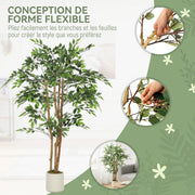 Banian artificiel 150 cm, tronc bois massif, pot inclus-1