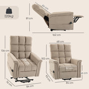 Fauteuil Releveur Électrique, Fauteuil Relax Électrique en Velours avec Dossier Inclinable, Télécommande, Marron-2